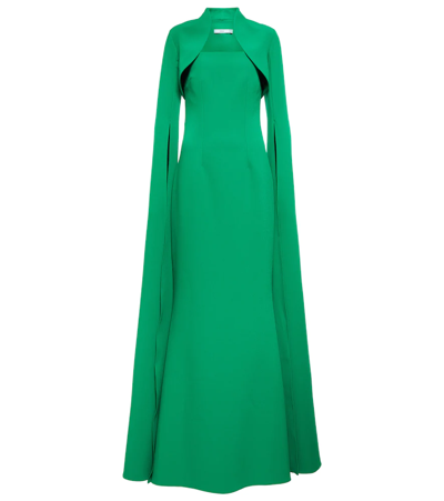 Shop Safiyaa Crêpe Gown In Green