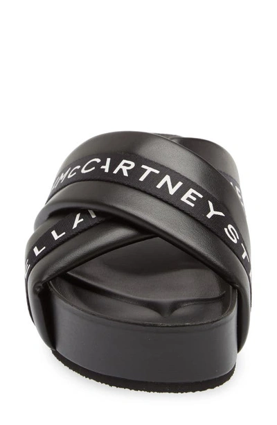Stella Mccartney Vesta Eco Alt Logo Crisscross Sandals In 1000 Black
