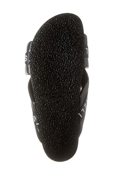 Shop Stella Mccartney Vesta Logo Slide Sandal In 1000 Black