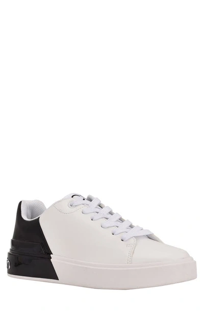 Calvin Klein Women's Blakee Platform Lace-up Sneakers Women's Shoes In White/black  | ModeSens