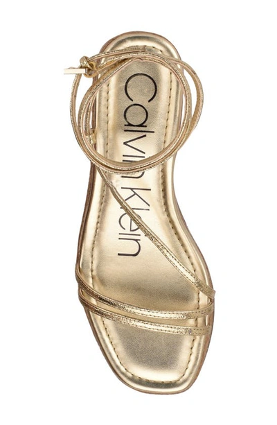Shop Calvin Klein Neve Espadrille Platform Wedge Sandal In Gold