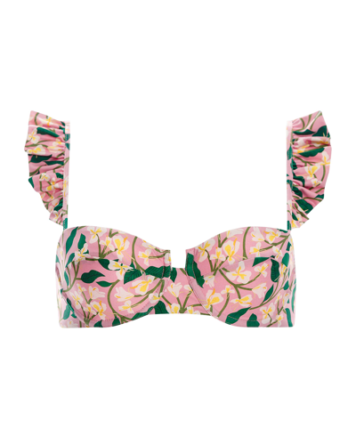 Shop Agua By Agua Bendita Kiwi Underwire Floral Bikini Top In Pink