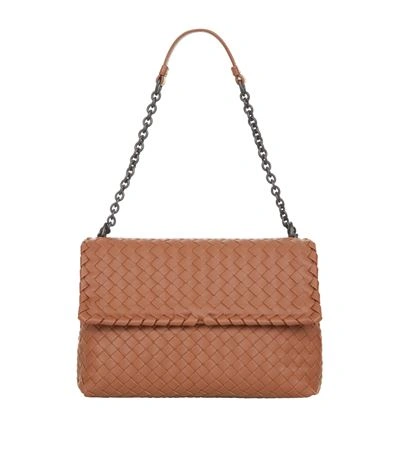 Bottega Veneta Small Olimpia Intrecciato Leather Chain Shoulder Bag In Tan