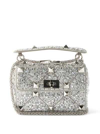 Valentino Medium Roman The Stud Crystal Embellished Shoulder Bag - Purple  Shoulder Bags, Handbags - VAL351530