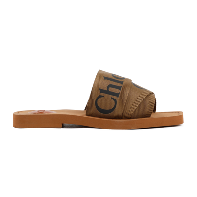 Shop Chloé Flat Woody Slides Shoes In Brown