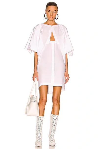 Shop Alaïa Sleeveless Hooded Dress In Blanc