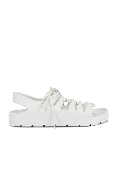 Bottega Veneta Women's Lace-up Rubber Sandals In Chalk