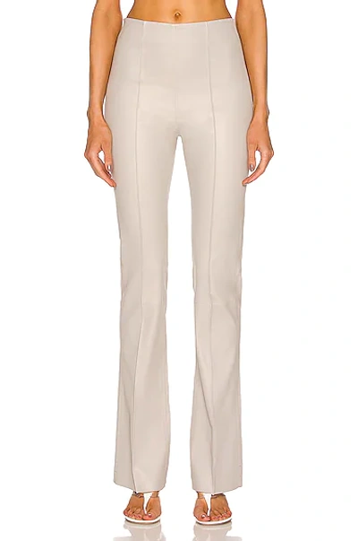 Shop Remain Floral Bootcut Leather Pant In Dove Grey