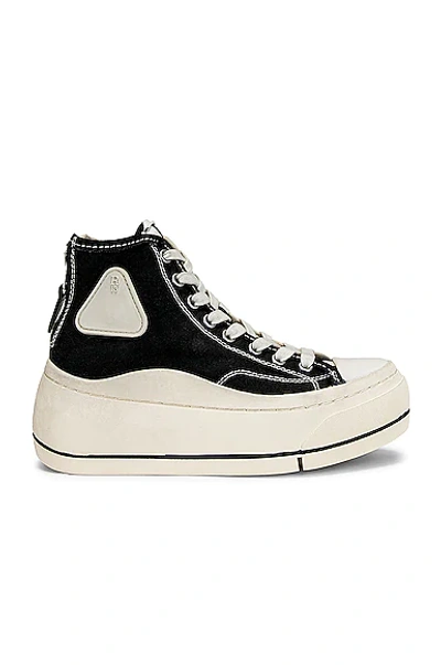 Shop R13 Kurt High Top Sneaker In Black & Ecru Color Block
