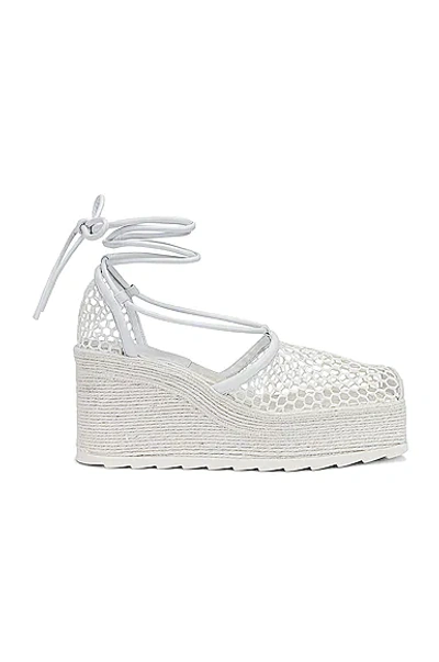 Bottega Veneta Stretch Lace Up Espadrilles In White