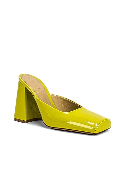 Shop Bottega Veneta Tower Square Toe Mule Pumps In Kiwi