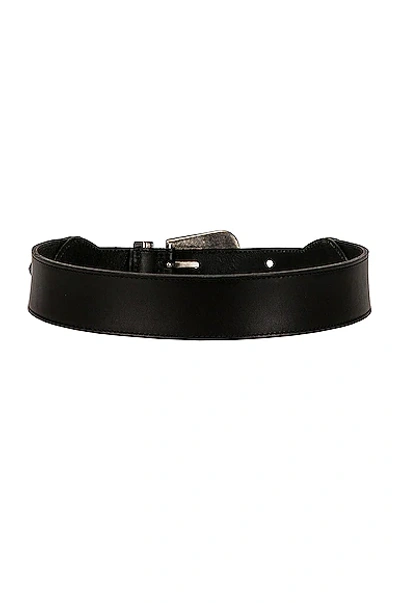 Saint Laurent Folk Buckle Belt In Nero