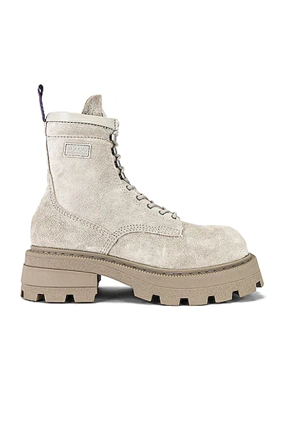 Eytys Square-toe Leather Lace-up Boots In Grey | ModeSens