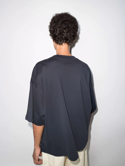 Studio Nicholson Crew Neck Oversized T-shirt In Blue