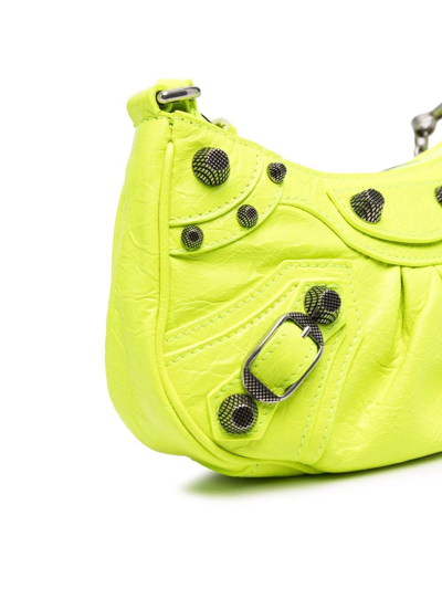 Shop Balenciaga Mini Le Cagole Shoulder Bag In Yellow