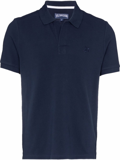 Shop Vilebrequin Palatin Cotton Polo Shirt In Blau