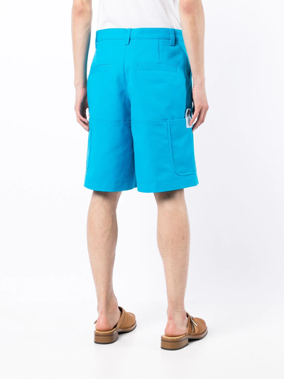 Shop Jacquemus Cotton Bermuda Shorts In Blau