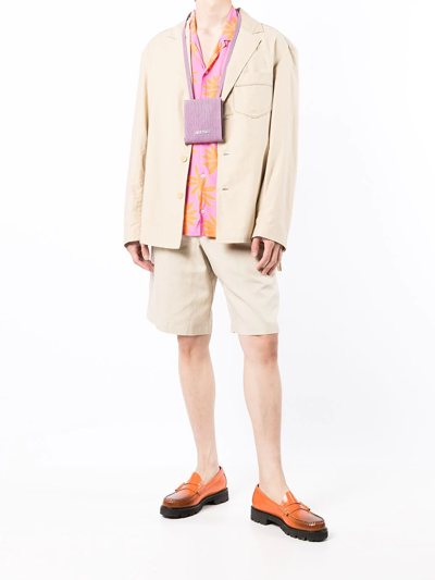 Jacquemus La Vesta Pacalo Cotton Blend Jacket In Braun