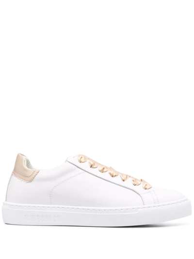 Shop Hide & Jack Contrasting-laces Leather Sneakers In White