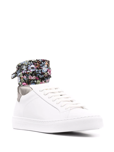 Shop Hide & Jack Sky Lace-up Leather Sneakers In White