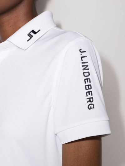 J. Lindeberg Golf Tour Tech Polo Shirt In Weiss