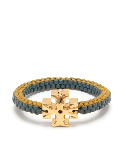 Tory Burch Roxanne Goldtone & Leather Woven Bracelet In Brass | ModeSens