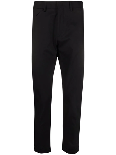 Shop Low Brand Cropped Tapered Trousers In Schwarz