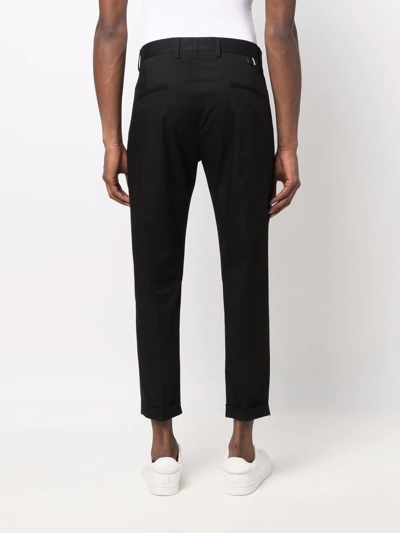 Shop Low Brand Cropped Tapered Trousers In Schwarz