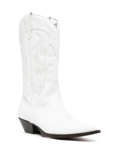 Sonora Santa Fe Leather Western Boots In Weiss