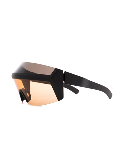 Shop Mykita Oversize Curved Sunglasses In Schwarz