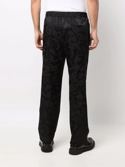Shop Just Cavalli Floral Jacquard Straight Trousers In Schwarz