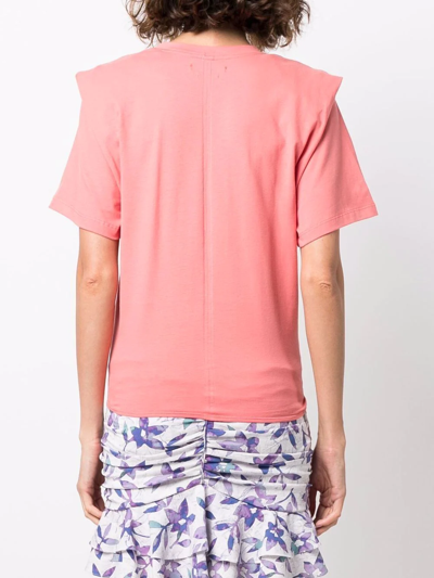 Shop Isabel Marant Cropped Waist-tie T-shirt In Rosa