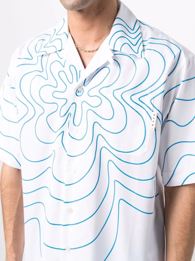 Shop Marni Graphic-print Short-sleeve Shirt In Weiss