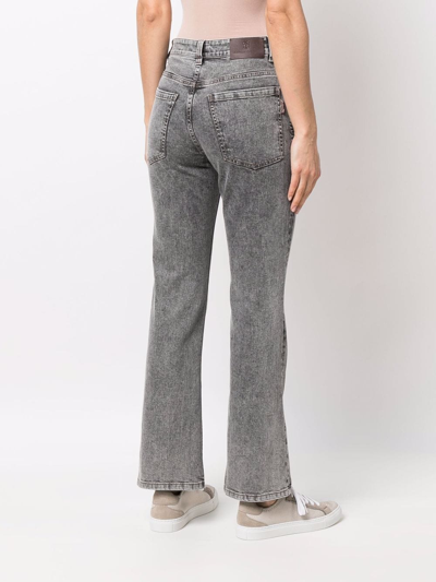 Brunello Cucinelli Mid-rise Flared Jeans In Grau