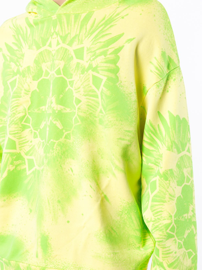 Shop Marcelo Burlon County Of Milan Tie-dye Cotton Hoodie In Gelb