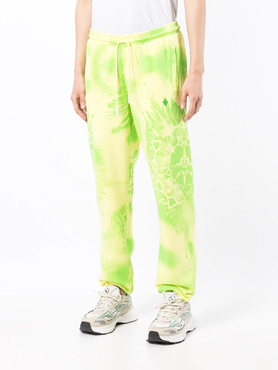 Shop Marcelo Burlon County Of Milan Tie-dye Track Pants In Gelb