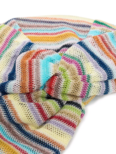 Missoni Striped Knitted Head-wrap Cap In White