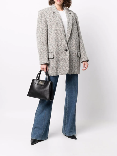Furla Square-buckle Tote Bag In Schwarz