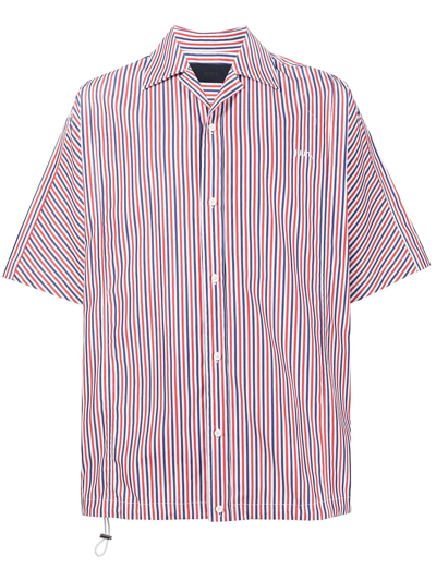 Shop Juunj Striped Short-sleeve Shirt In Weiss