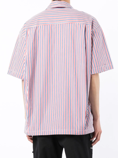 Shop Juunj Striped Short-sleeve Shirt In Weiss