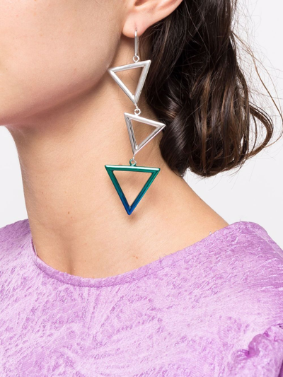 Shop Isabel Marant Triangle Dangle Earrings In Blau