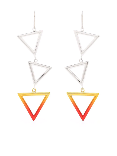 Shop Isabel Marant Geometric Drop Earrings In Silber