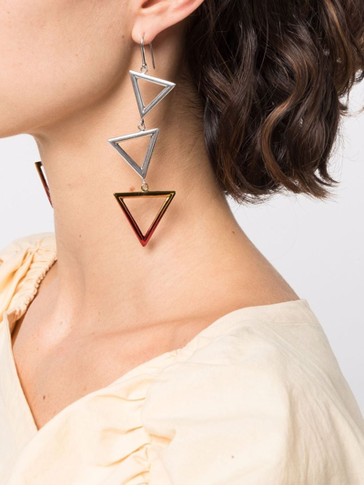 Shop Isabel Marant Geometric Drop Earrings In Silber