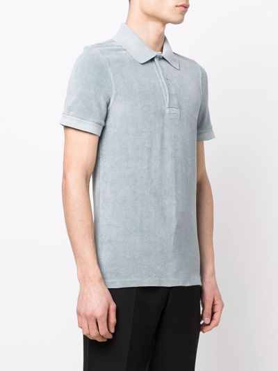 Shop Tom Ford Terry-cloth Cotton Polo Shirt In Grün