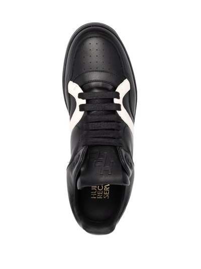 Shop Human Recreational Services Two-tone Leather Sneakers In Schwarz