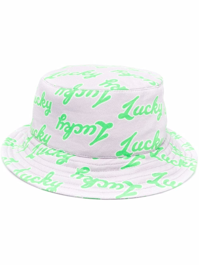 Shop Natasha Zinko Slogan-print Bucket Hat In Grau