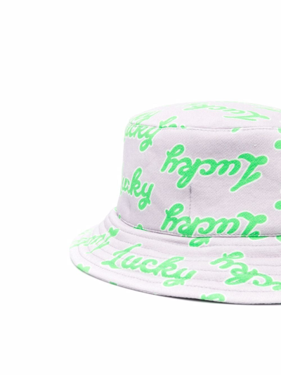 Shop Natasha Zinko Slogan-print Bucket Hat In Grau