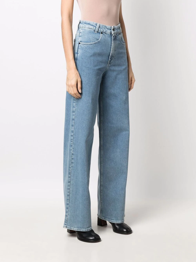 Shop Bite Studios High-waist Wide-leg Jeans In Blau