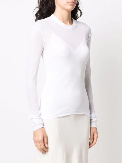 Bite Studios Long-sleeve Thin Jersey T-shirt In White In Weiss