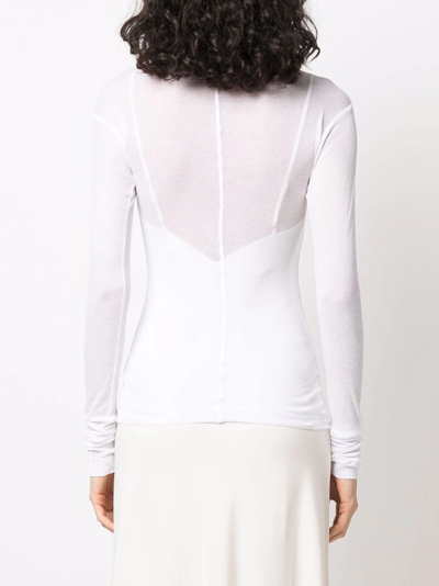 Bite Studios Long-sleeve Thin Jersey T-shirt In White In Weiss